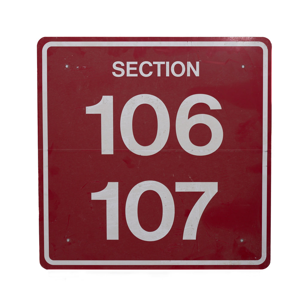 Arizona Football Section 106 - 107 Sign