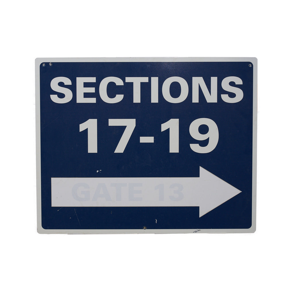 Arizona Football Sections 17 - 19 Right Arrow Sign
